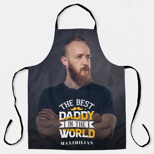 Best Daddy in the world name & Foto Schürze (Vorderseite)