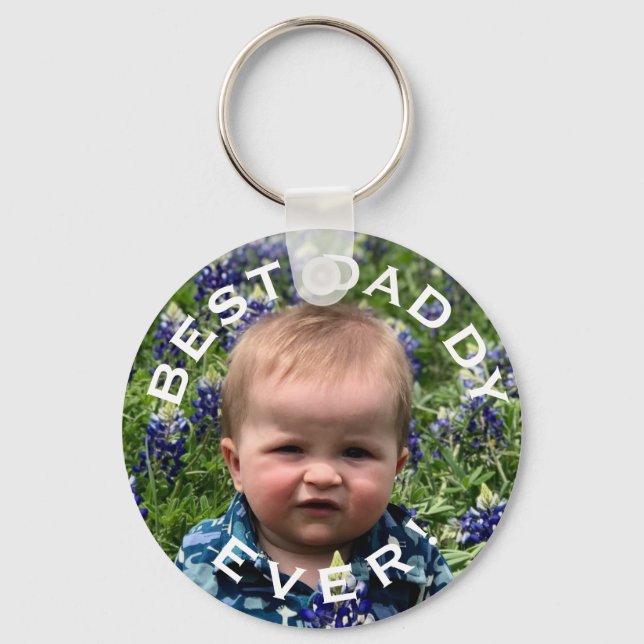Best daddy jemals personalisiertes Foto Schlüsselanhänger (Vorderseite)
