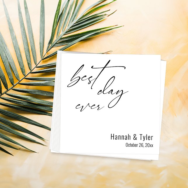 Best Day Ever Elegante Einfache Hochzeit Serviette (Von Creator hochgeladen)