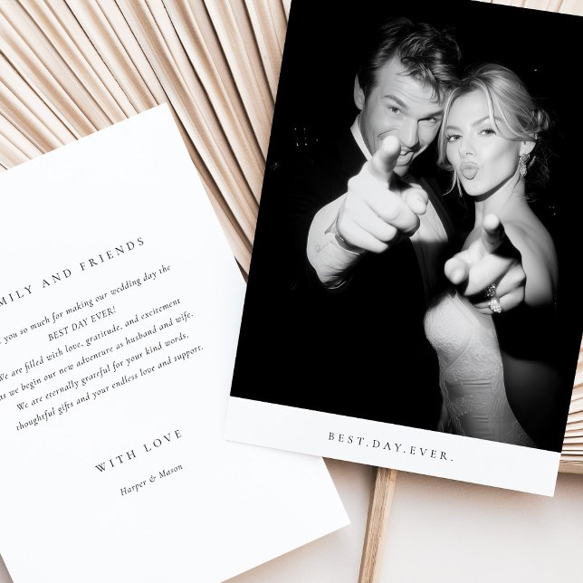 "Best Day Ever" Foto Hochzeit Dankeschön Karte (Von Creator hochgeladen)