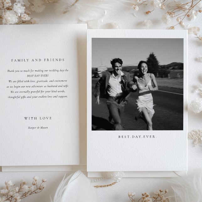 "Best Day Ever" Foto Hochzeit Dankeschön Karte (Von Creator hochgeladen)