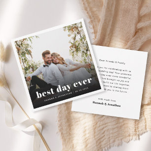 Best Day Ever Wedding Dankeschön Card Dankeskarte