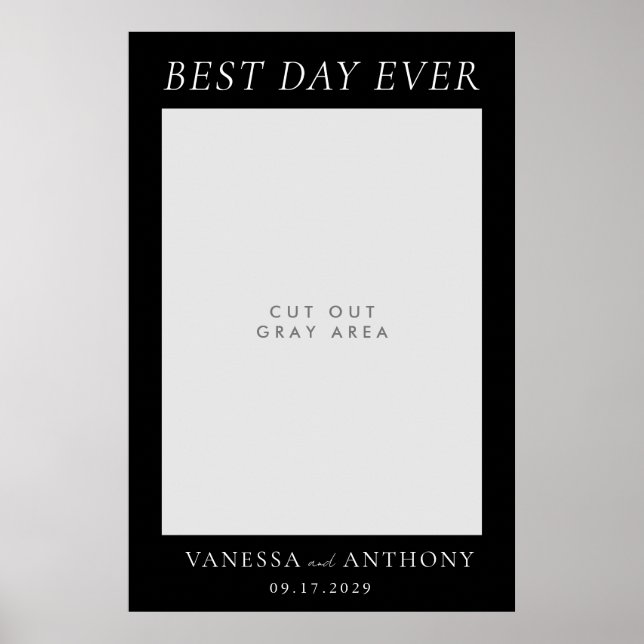 Best Day Ever Wedding Selfie Foto Frame Poster (Vorne)