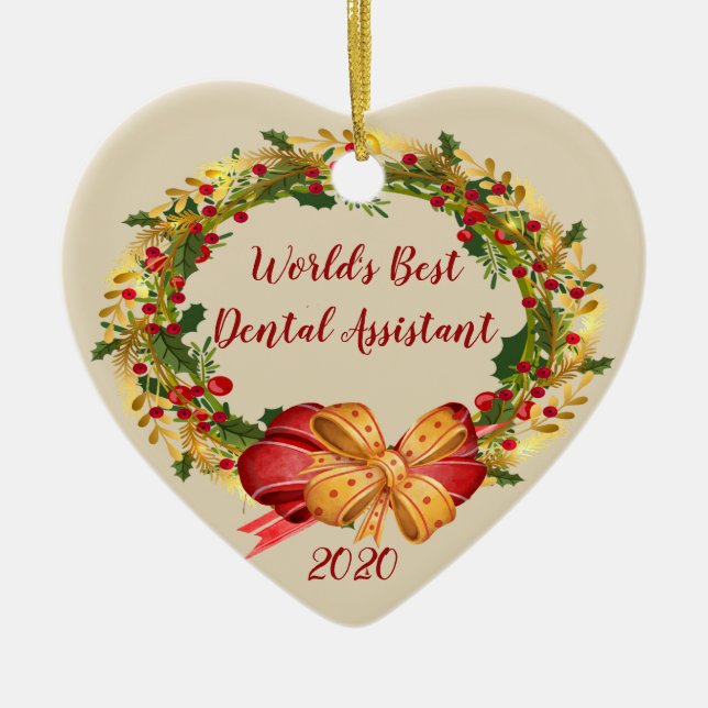 Best Dental Assistant Antique Kraath Weihnachten Keramik Ornament (Vorne)