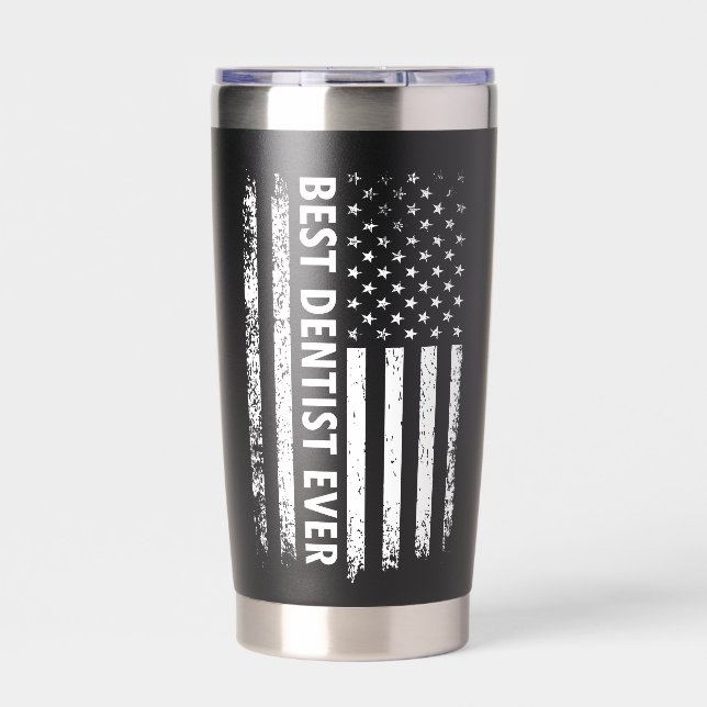 Best Dentist Ever Gift Funny Dentist Appreciation Thermobecher (Vorderseite)