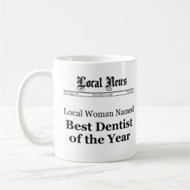 Best Dentist of The Year Newspaper Mug - Women Kaffeetasse