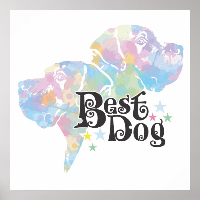 Best Dog "colored" Poster (Vorne)