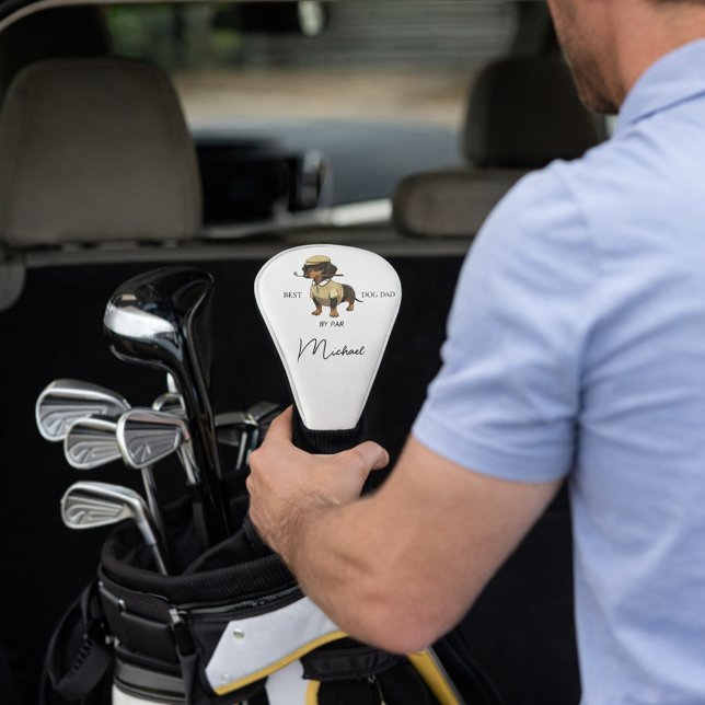 Best Dog Dad Dachshund Name Text Golf Head Cover Golf Headcover (Von Creator hochgeladen)