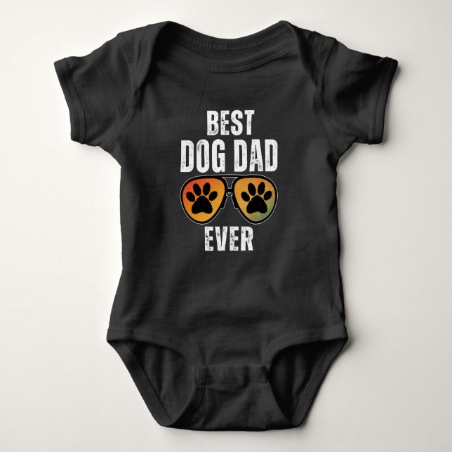 BEST DOG DAD EVER BABY STRAMPLER (Vorderseite)