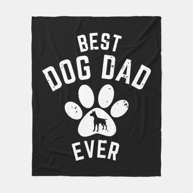 BEST DOG DAD EVER FLEECEDECKE (Vorderseite)