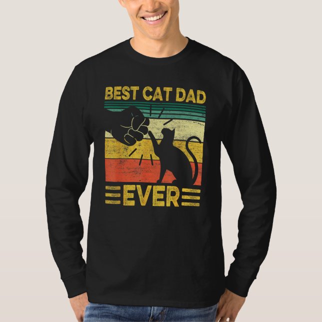 Best Dog Dad Ever Retro Dog Daddy Paw Fist Bump Fa T-Shirt (Vorderseite)