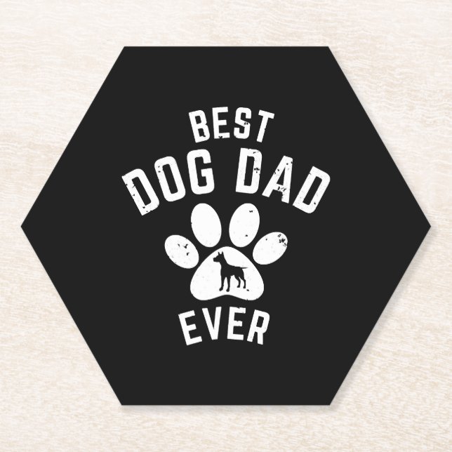 BEST DOG DAD EVER UNTERSETZER (Vorderseite)