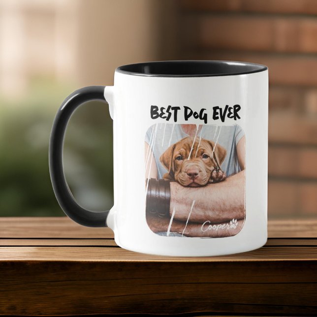 Best Dog Ever Pet's Modern Grunge Cooles Foto Paw Tasse (Von Creator hochgeladen)