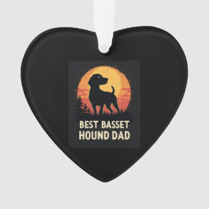 Best Dog Father Vater - Vintager Basset Hound T - Ornament