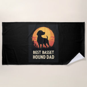 Best Dog Father Vater - Vintager Basset Hound T -  Strandtuch