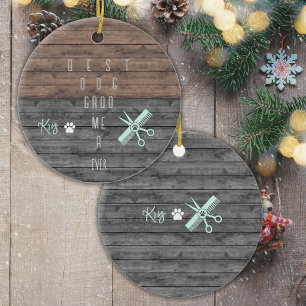Best Dog Groomer Custom Weihnachtsdekoration Keramik Ornament