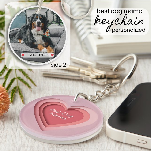 Best Dog Mama Custom Photo Heart Schlüsselanhänger (Von Creator hochgeladen)