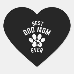 BEST DOG MAMA JE Herz-Aufkleber