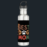 Best Dog Mom – Cute Animal Print Paw & Hearts Desi Edelstahlflasche<br><div class="desc">Best Dog Mom – Cute Animal Print Paw & Hearts Desi</div>
