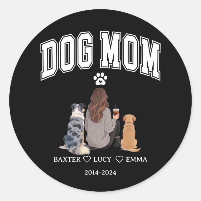 Best Dog Mom Ever | Happy Mother’s Day  Runder Aufkleber (Vorderseite)