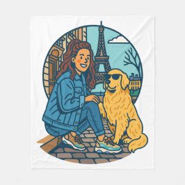 Best Dog Mom Ever in Paris Fleecedecke