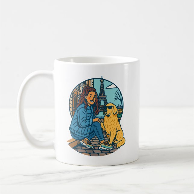 Best Dog Mom Ever in Paris Kaffeetasse (Links)