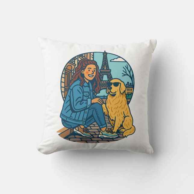 Best Dog Mom Ever in Paris Kissen (Vorderseite)