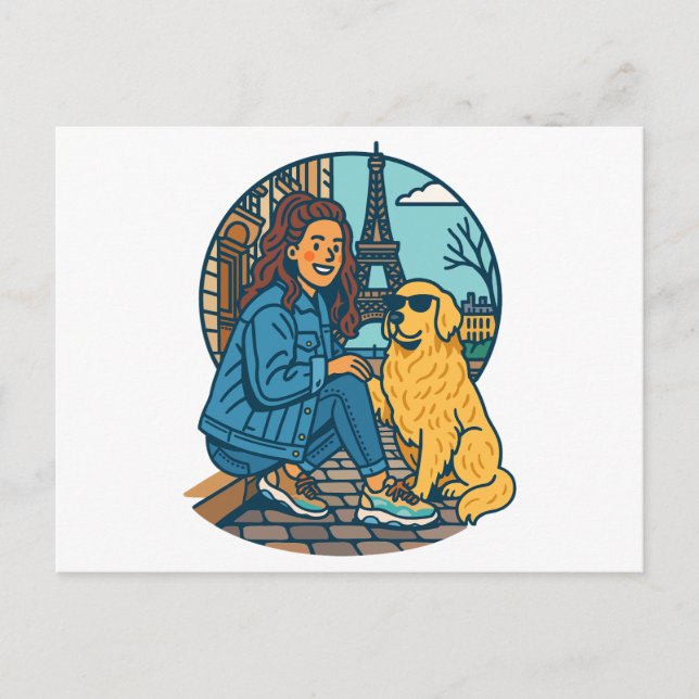 Best Dog Mom Ever in Paris Postkarte (Vorderseite)