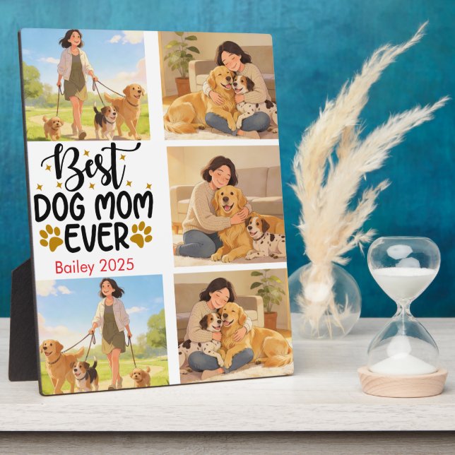 Best Dog Mom Ever Personalized Photo | Cute Dog  Fotoplatte (Seite)