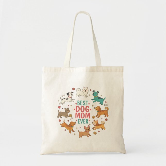 Best Dog Mom Ever Petful-Mom Tote Tragetasche (Vorne)
