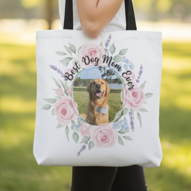 Best Dog Mom Ever Photo Tote Bag Tasche (Dog mom photo tote bag)