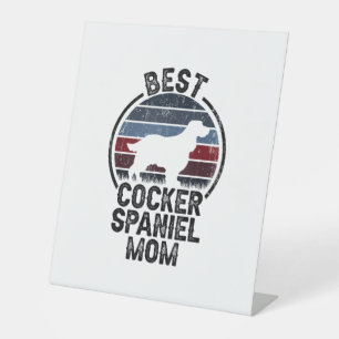 Best Dog Mutter Mama - Vintag Cocker Spaniel Sockelschild