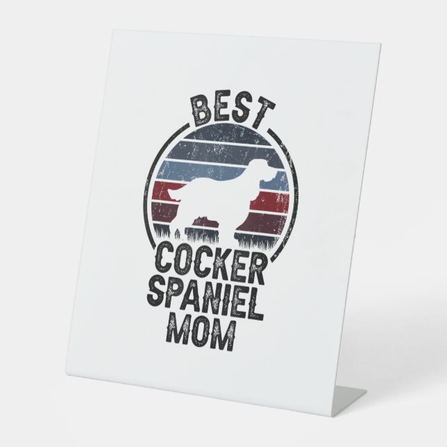 Best Dog Mutter Mama - Vintag Cocker Spaniel Sockelschild (Vorderseite)