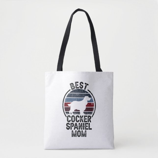 Best Dog Mutter Mama - Vintag Cocker Spaniel Tasche (Vorderseite)