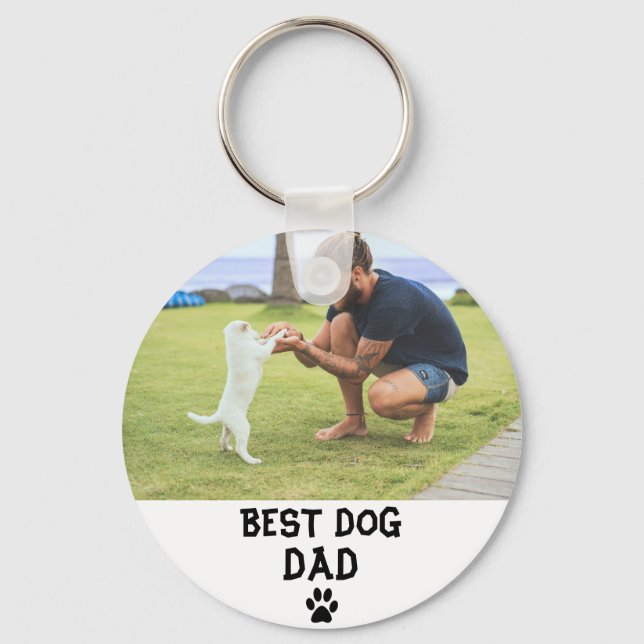 Best Dog Papa Custom Foto Schlüsselanhänger, Papa  Schlüsselanhänger (Vorderseite)