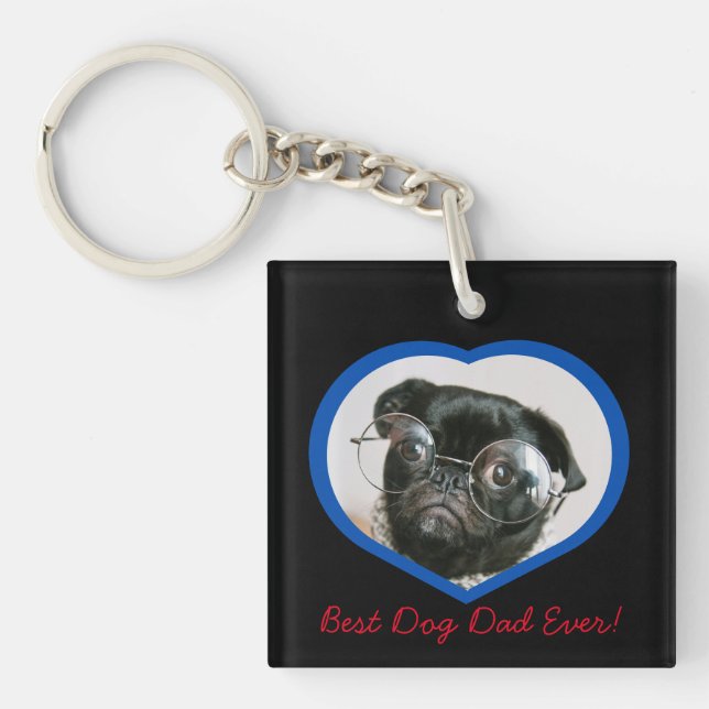 Best Dog Vater, benutzerdefiniertes Foto Schlüsselanhänger (Vorderseite)