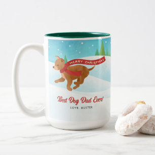 Best Dog Vater Chihuahua Snowy Weihnachtsfeierlich Zweifarbige Tasse