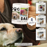 BEST DOG VATER EVENT FotoCollage Personalisiert Kaffeetasse<br><div class="desc">Erstellen Sie eine personalisierte Foto-Kaffee-Tasse für den BEST DOG VATER EVER mit moderner Typografie mit Hundepflaster, 4 Bildern und personalisiert mit Ihrer benutzerdefinierten Nachricht oder Sie können den Beispieltext löschen, um den Bereich leer unter dem Titel verlassen. FOTO TIPP: Wählen Sie Fotos mit dem Thema in der Mitte und/oder vor...</div>