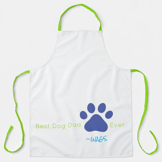 BEST DOG VATER JE Pet NAME Farbiger Spaß Schürze (Vorderseite)