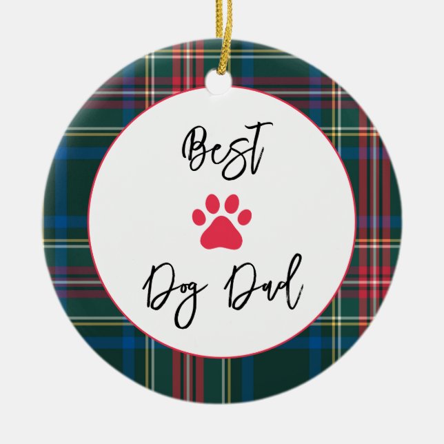 BEST DOG VATER Liebe, Haustiername Paw Holiday Kar Keramik Ornament (Vorne)