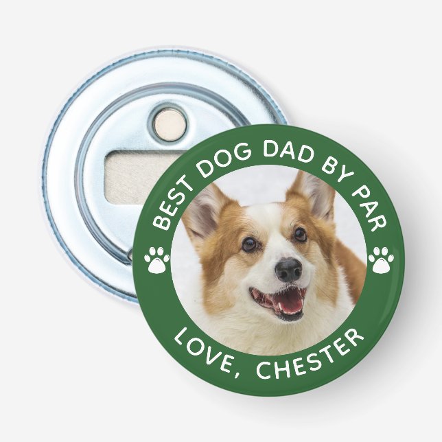 BEST DOG VATER PAR PW Print Foto grün Flaschenöffner (Vorderseite)