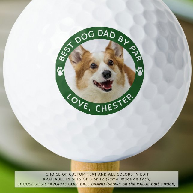 BEST DOG VATER PAR PW Print Foto grün Golfball (Von Creator hochgeladen)