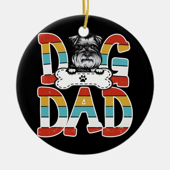 Best Dog Vater Schnauzer Dog Liebhaber Keramik Ornament (Vorne)