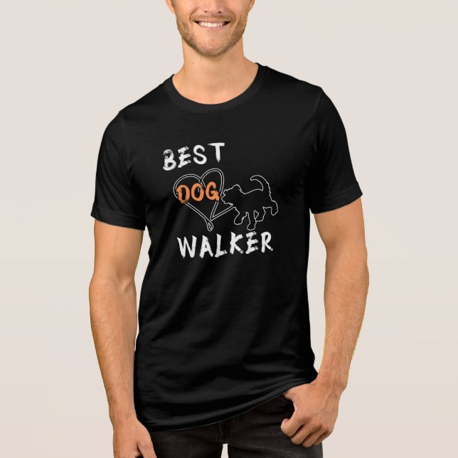 Best Dog Walker Tri-Blend Shirt (Vorderseite)