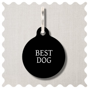 Best Dog White and Black Dog Pet ID Tag Haustiermarke