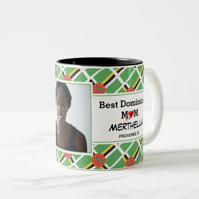BEST DOMINICAN MUM Foto Zweifarbige Tasse (VorderseiteRechts)