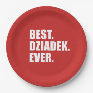Best Dziadek je Polnisches Großvater-Party Pappteller