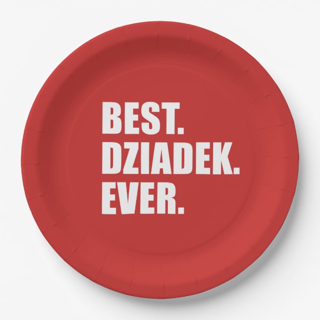 Best Dziadek je Polnisches Großvater-Party Pappteller (Vorderseite)