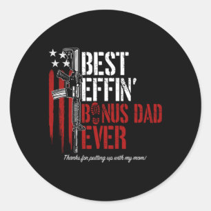 Best Effin Bonus Vater je Daddy Gun Rights Amerika Runder Aufkleber