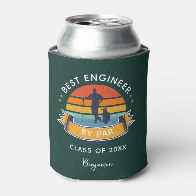 Best Engineer by Par Abschluss 2025 Green Custom Dosenkühler (Kanne Vorderseite)